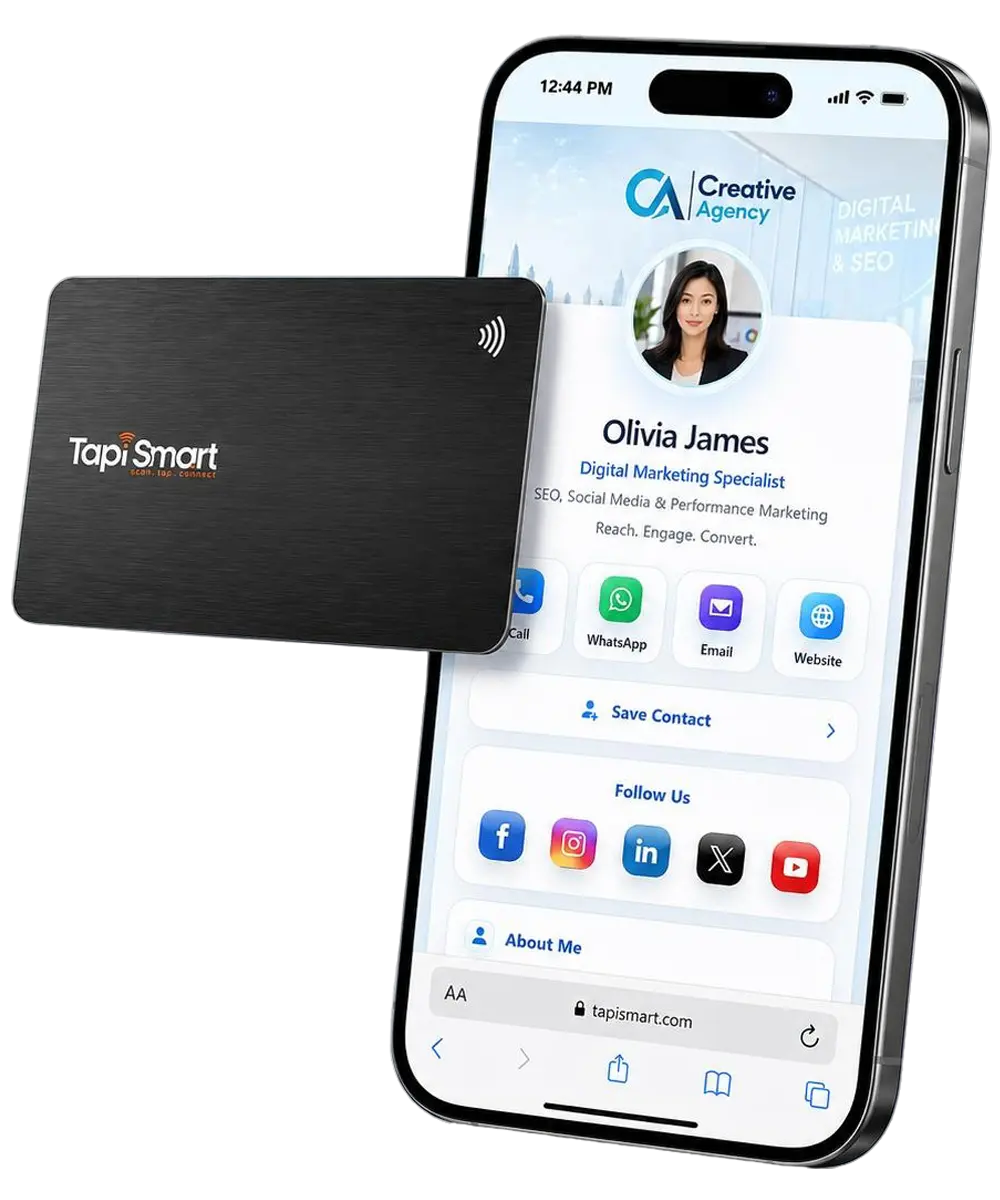 Premium TapiSmart NFC card mockup